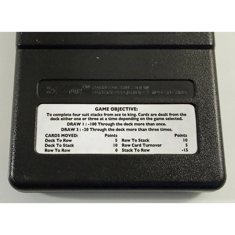 Radica Solitaire Handheld Game Black Excellent RedZone Draw 1 3‎ Retro